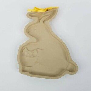 Superstone Easter Bunny Rabbit Cookie Mold Vintage 1996 Stoneware 8" x 10"